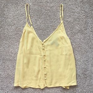 Yellow button up flowy tank top from Forever 21